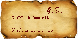 Glózik Dominik névjegykártya